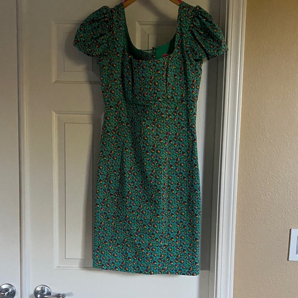 Betsey Johnson Green Floral Mini Dress